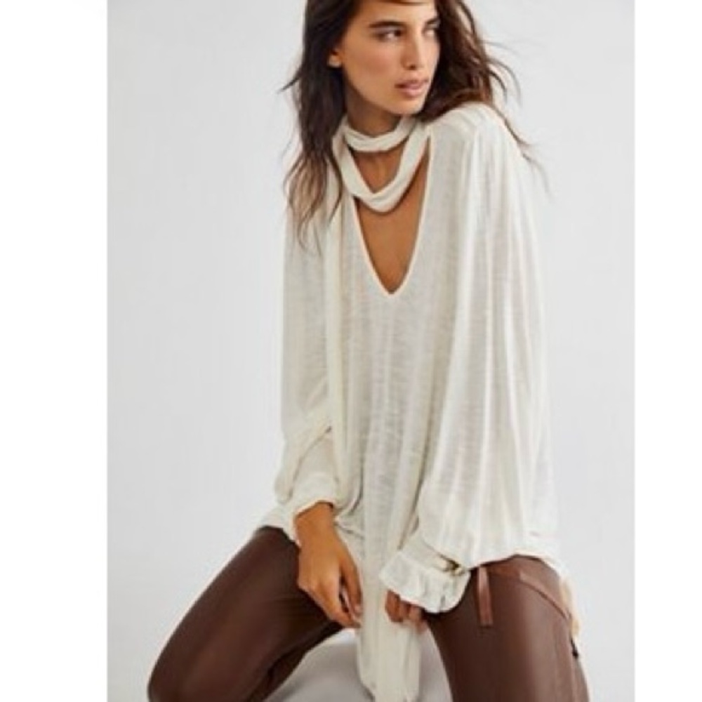 Free People Cream Bridget Tunic Top